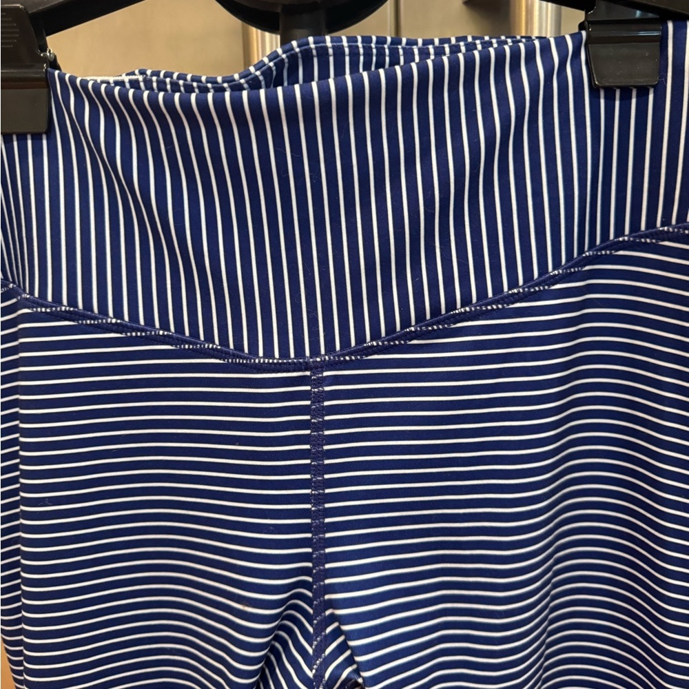 GAP Fit Royal Blue and White Striped Leggings - Picture 2 of 9
